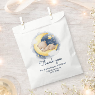 Cute Crescent Moon Teddy Bear Baby Shower Favour Bag