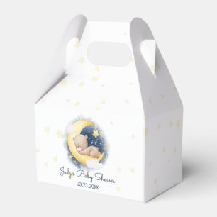 Cute Crescent Moon Teddy Bear Baby Shower Favour Box