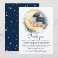 Cute Crescent Moon Teddy Bear Baby Shower