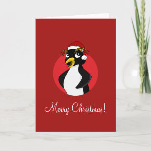Cute crested penguin Christmas cartoon Holiday Car