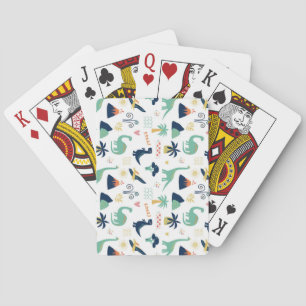 Cute Cretaceous Period Cartoon Drawings Playing Cards