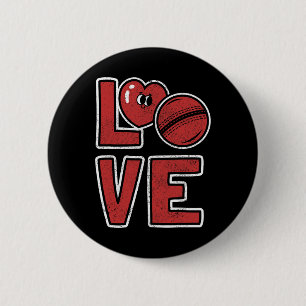 Cute Cricket Lover Cricket Player Cricket Fan Love 6 Cm Round Badge