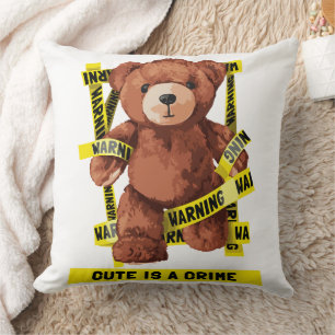 Cute Crime Fighter Teddy Bear Cushion