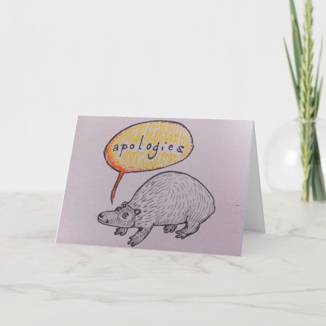Cute Critter Apology Card (Front)