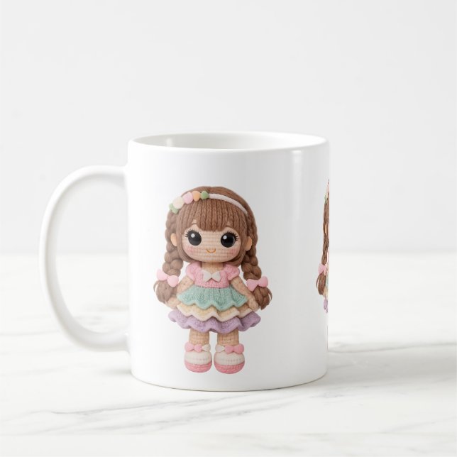 Cute Crochet Graphic Tee Gift for Crochet Lovers Coffee Mug (Left)