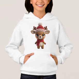Cute Crochet Reindeer Kids Hoodie