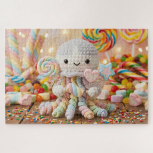 Cute Crocheted Octopus Candy Land Aesthetic  Jigsaw Puzzle
