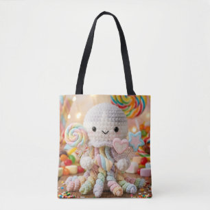 Cute Crocheted Octopus Candy Land Aesthetic Tote Bag