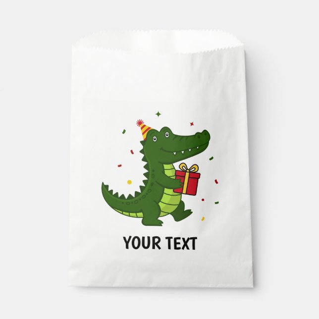 Cute Crocodile Gift Favour Bag (Front)