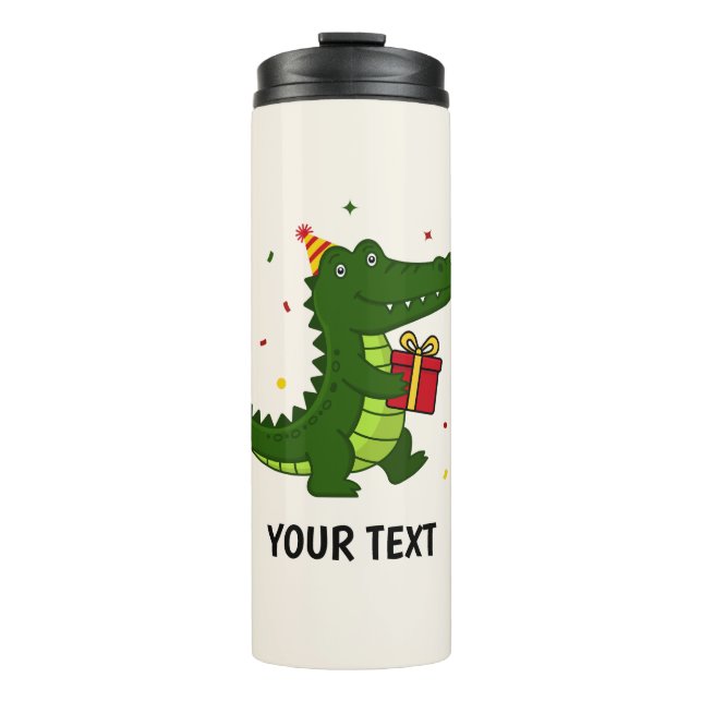 Cute Crocodile Gift Thermal Tumbler (Front)