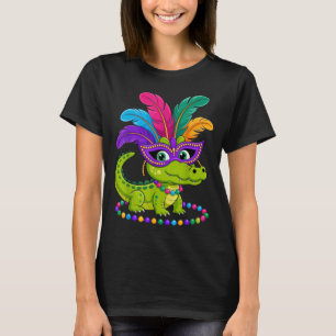 Cute Crocodile Mardi Gras Attire Kids Fun Festival T-Shirt