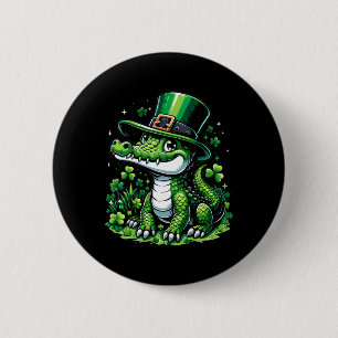Cute Crocodile St Patricks Day For Boys Girls Funn 6 Cm Round Badge