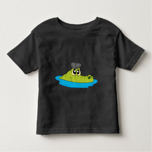 Cute Crocodile with Newsboy Cap - Funny Cartoon   Toddler T-Shirt