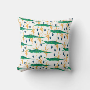 Cute crocodiles seamless pattern. Cartoon animals. Cushion