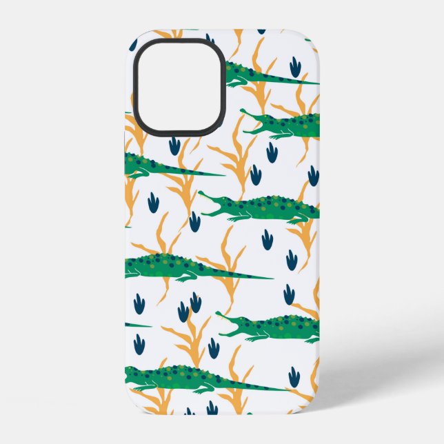 Cute crocodiles seamless pattern. Cartoon animals. iPhone Case (Back)
