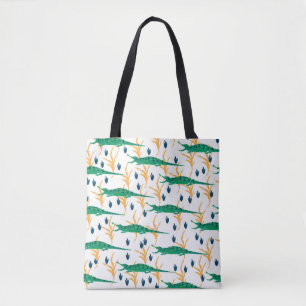 Cute crocodiles seamless pattern. Cartoon animals. Tote Bag