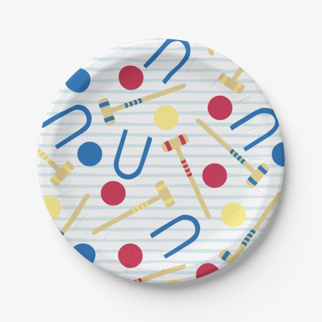 Cute Croquet Paper Plates (Front)