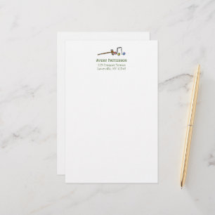 Cute Croquet Player Hand-Illustrated Chic Preppy Stationery