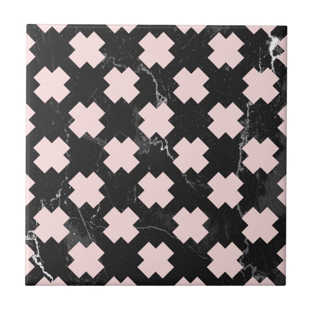 Cute Cross Pattern Ceramic Tile (Front)
