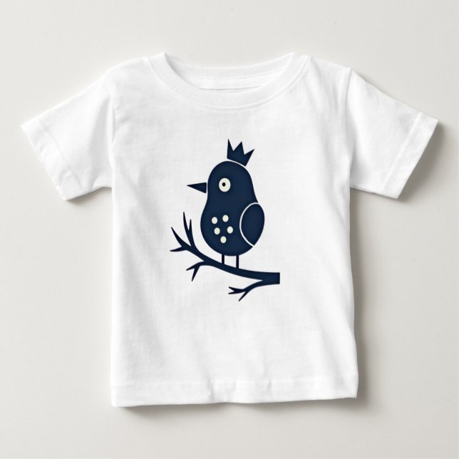 Cute Crowned Bird Toddler T-Shirt (Front)