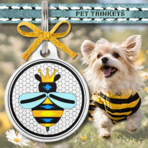 Cute Crowned Queen Bee Pet Tag