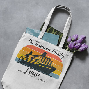 Cute Cruise Ship Orange Yellow Cruise Personalise Tote Bag