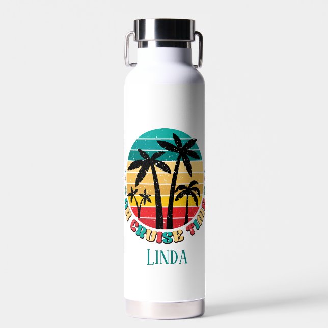 cute cruise time add name water bottle (Front)