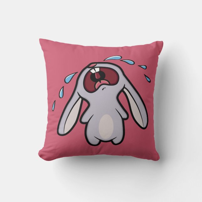Cute Crying Bunny Reversible Cushion (Front)