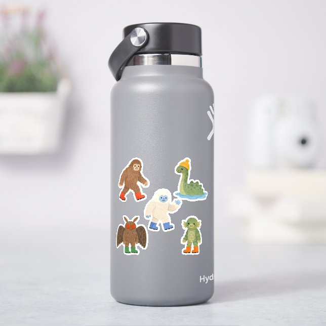 Cute Cryptid Creatures in Colourful Rain Boots (HydroFlask)