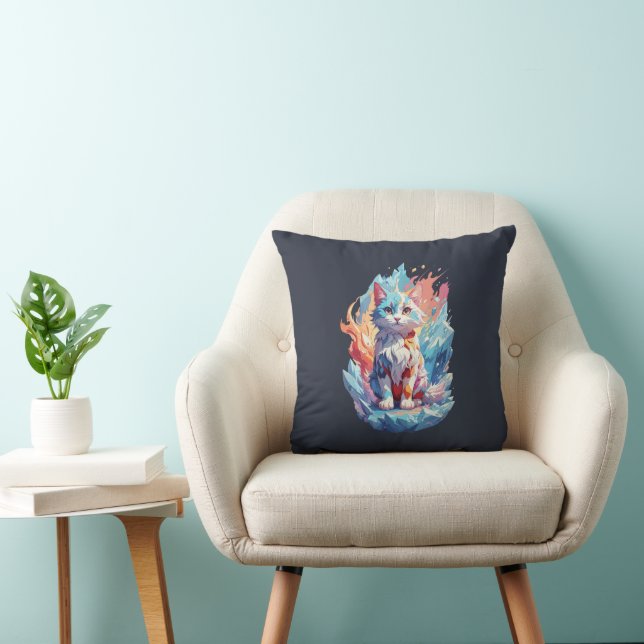 Cute Crystal Fantasy Cat Design Cushion (Chair)
