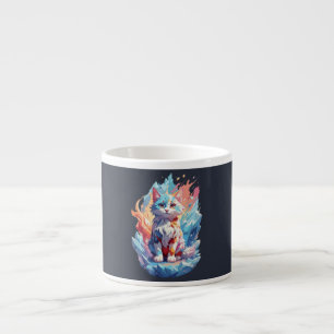 Cute Crystal Fantasy Cat Design Espresso Cup