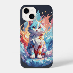 Cute Crystal Fantasy Cat Design iPhone 14 Case