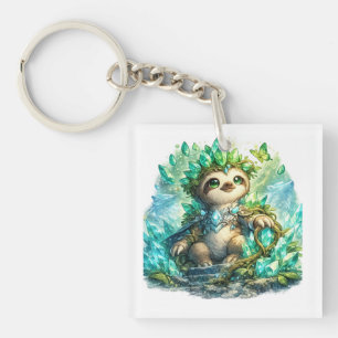 Cute Crystal Sloth Women's T-Shirt Kawaii Fantas Key Ring
