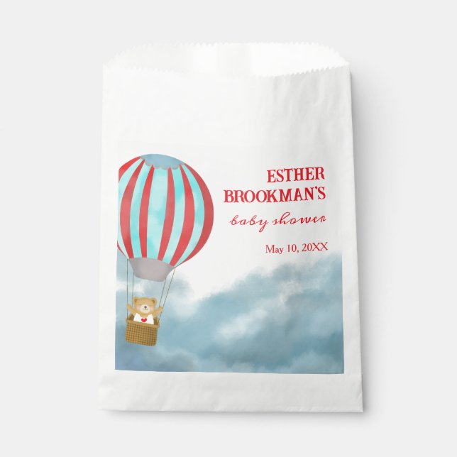 Cute Cub Over the Clouds Baby Shower Favour Bag (Front)