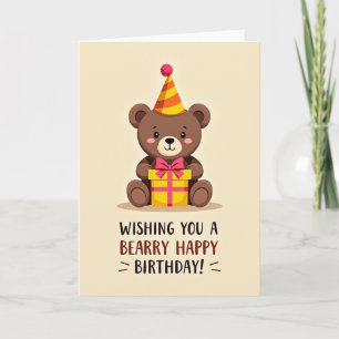 Cute Cub Pompom Hat Card