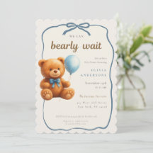 Cute Cub We can Bearly Wait Blue Baby