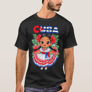 Cute Cuba Cuban Girl Traditional Dress Trocal Flow T-Shirt