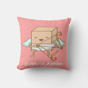 Cute Cubic Cupid Heart Arrow Pun Room Decor Cushion