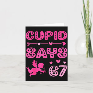 Cute Cud Says 67 Funny Meme Nk Valentine's Day  Card