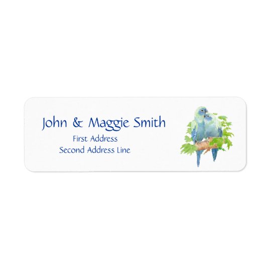 Cute Cuddling Parrot Bird, Nature Address Label