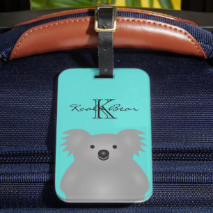 Cute Cuddly Australia Baby Koala Bear Monogram Luggage Tag