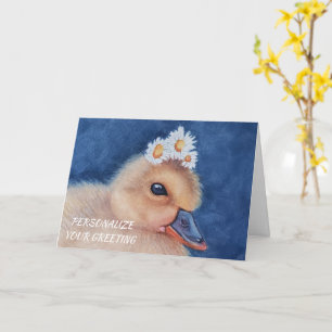 Cute Cuddly Baby Duckling Customisable Card