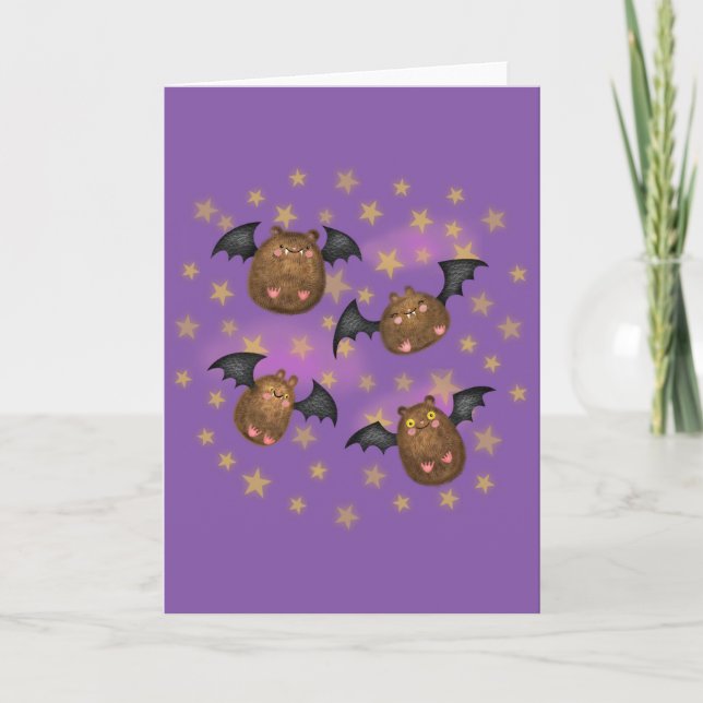 Cute cuddly bats blank card (Front)