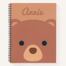 Cute Cuddly Brown Bear Custom Name | Notebook