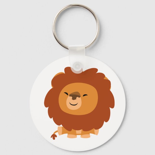 Cute Cuddly Cartoon Lion Keychain (Front)