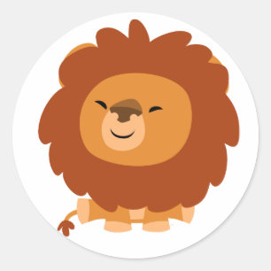 Cute Cuddly Cartoon Lion Sticker