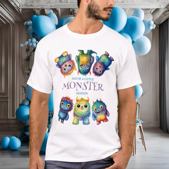 Cute Cuddly Colourful Little Monsters Birthday Dad T-Shirt (Creator Uploaded)