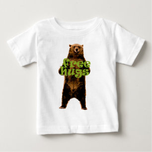 cute & cuddly free hugs bear design baby T-Shirt