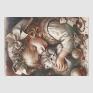 Cute Cuddly Kitten Christmas Tissue Paper