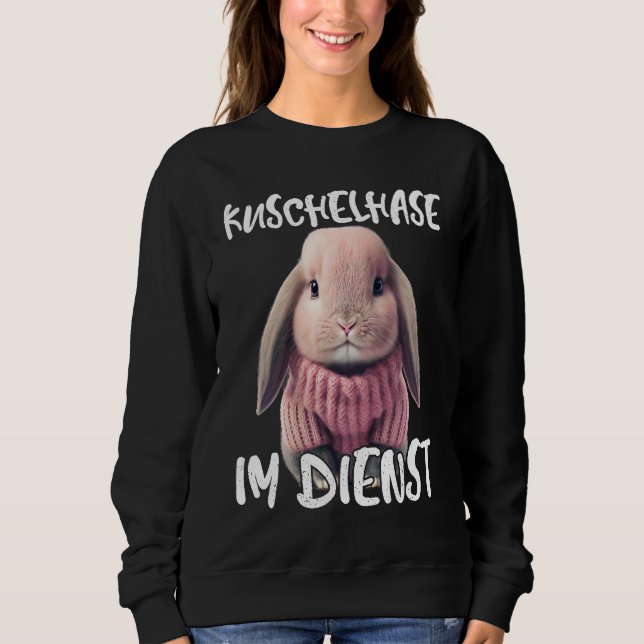 Cute cuddly rabbit on duty rabbit winter rabbit sk sweatshirt (Front)